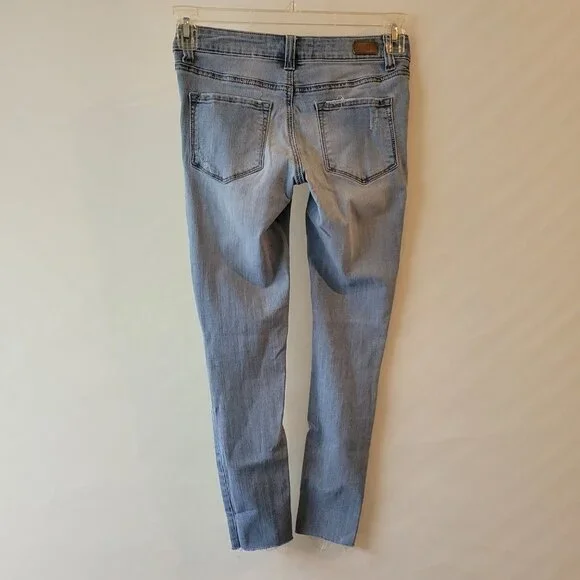 RSQ Women Distress Melrose Cuff Ankle Blue Skinny Jeans Size 1 Pocket Low Rise - Picture 5 of 10